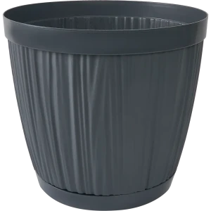 Горшок цветочный Ingreen Barcelona ø24 h21.2 см v6.5 л пластик темно-серый