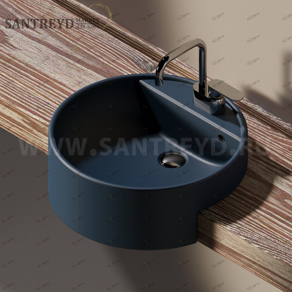 5054.7016 Полувстраиваемая раковина консольная 50 см антрацая Flaminia Twin Ceramica Flaminia 50547016