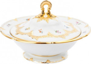 73381 Meissen Блюдо для горячего с крышкой 1,2л "Форма - Б" (россыпь цветов) Фарфор, Керамика