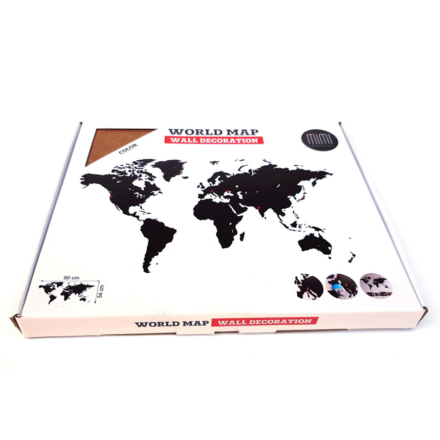 19-03 Карта-пазл wall decoration, 90х54 см, коричневая Mimi  - Вид №7