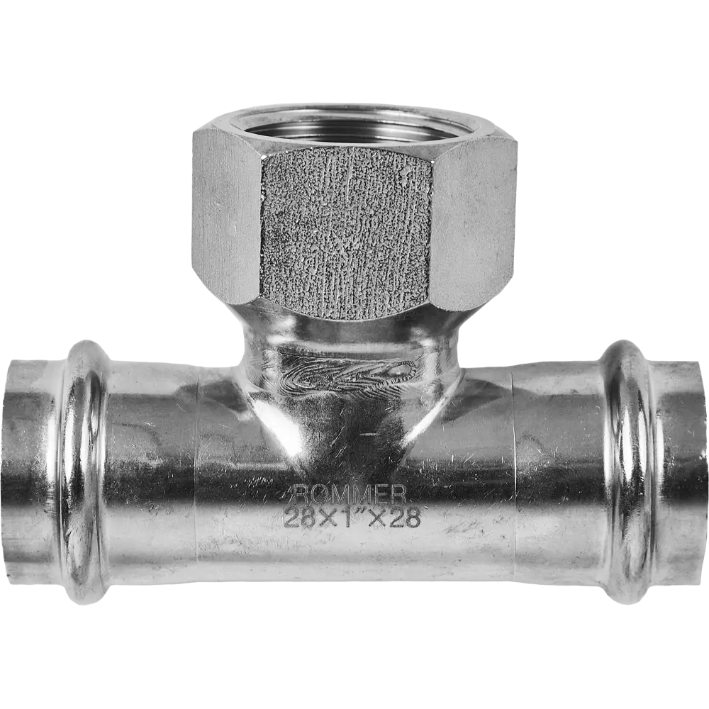 Тройник переходной Rommer 1"x28 мм ВПр-ВР нержавеющая сталь 88011337 STLM-2167040  - Вид №1