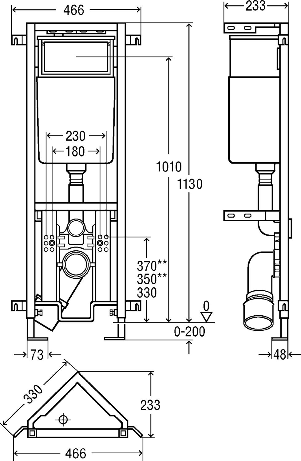 Системная техника  Viega Eco Plus  Элементы для унитазов, модули для унитазов  Спереди VIEGA 566 937 1) Модель 8141 Santreyd  - Вид №2