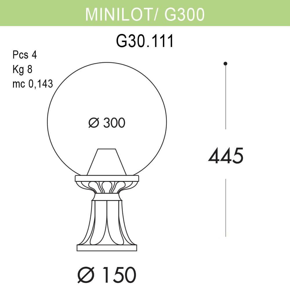 Уличный светильник Fumagalli Minilot/G300 G30.111.000.AZE27 FUMAGALLI MINILOT, G300 273185 Черный  - Вид №1