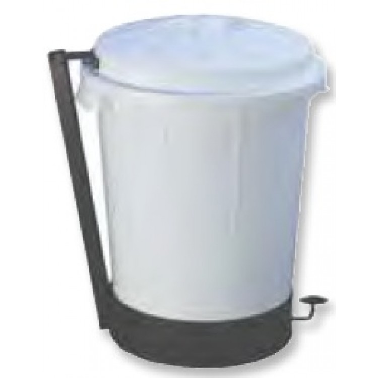 232122 DENOX Бак белый с крышкой с педалью 50 л. Белый 