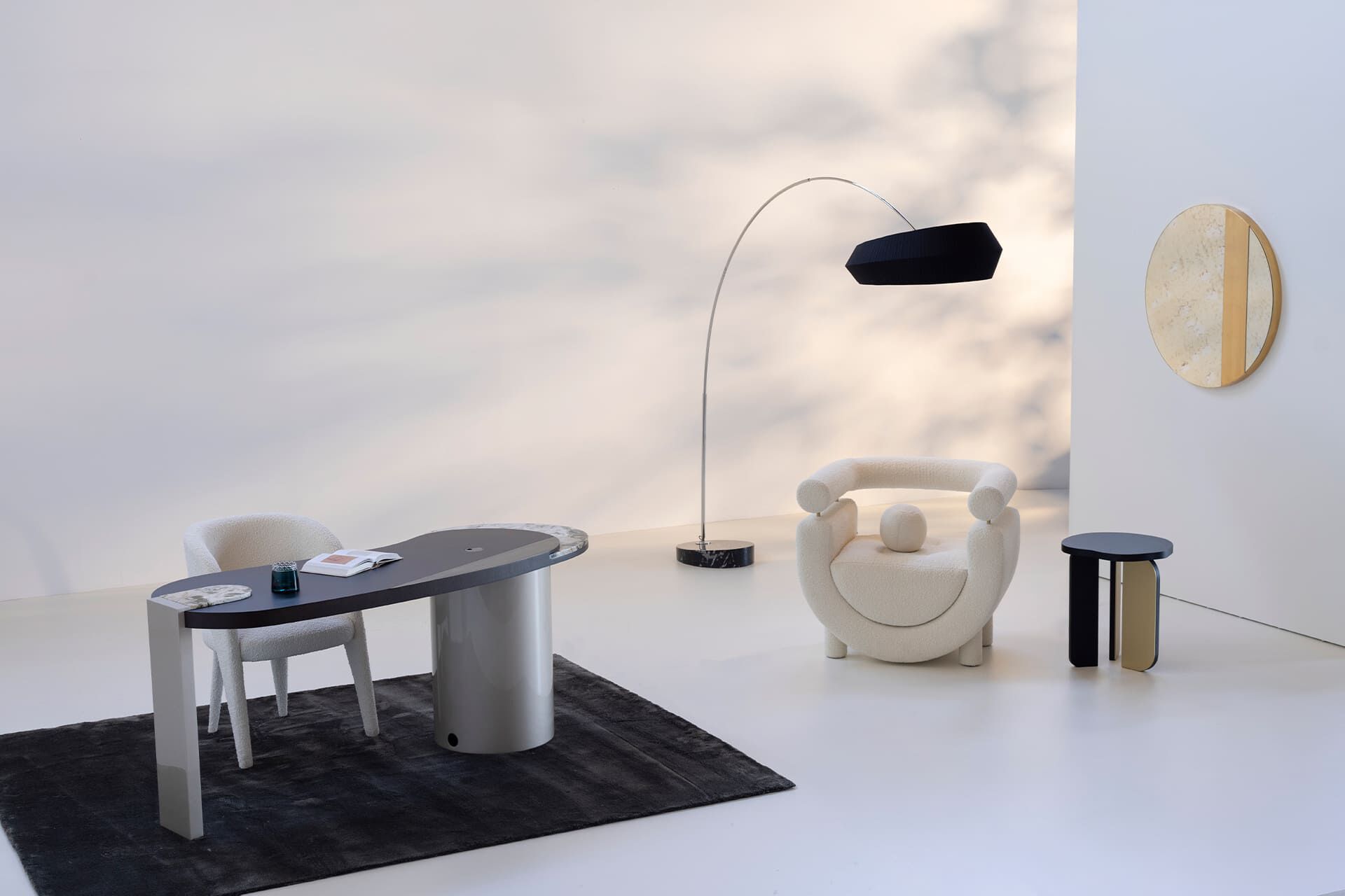 Светодиодная дуговая лампа из нержавеющей стали с шелковым абажуром Greenapple SUBLIME ARCH-00073683 - Вид №5