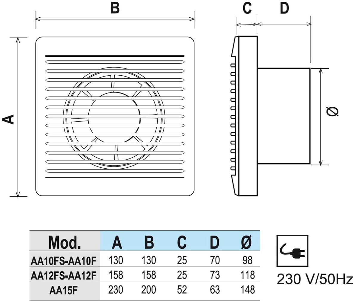 First Corporation Настенный осевой вентилятор La ventilazione Aa10f - Вид №3