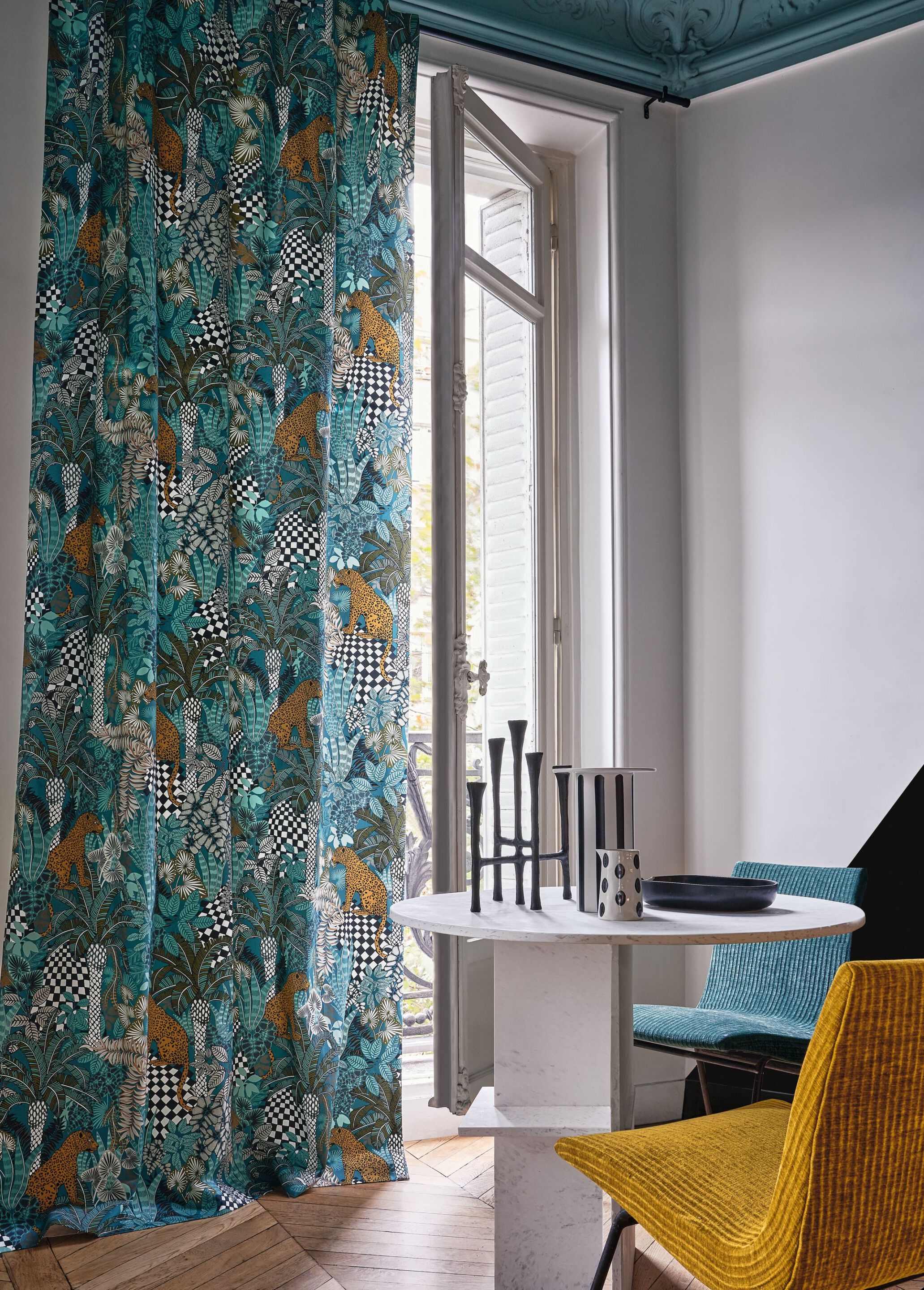 Хлопчатобумажная ткань с графическим рисунком Casamance Neofelis ARCH-00130876 - Вид №5