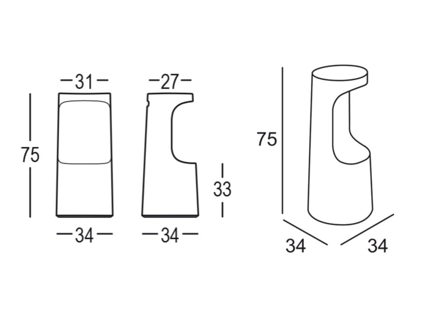 Табурет из полиэтилена PLUST Fura ARCH-00047439 - Вид №3