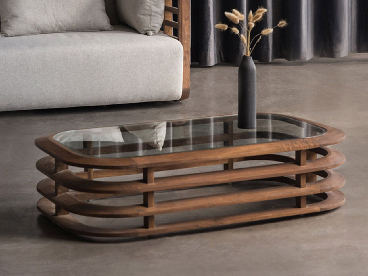 Низкий журнальный столик из массива дерева Air Division Liner ARCH-00072410 - Вид №4