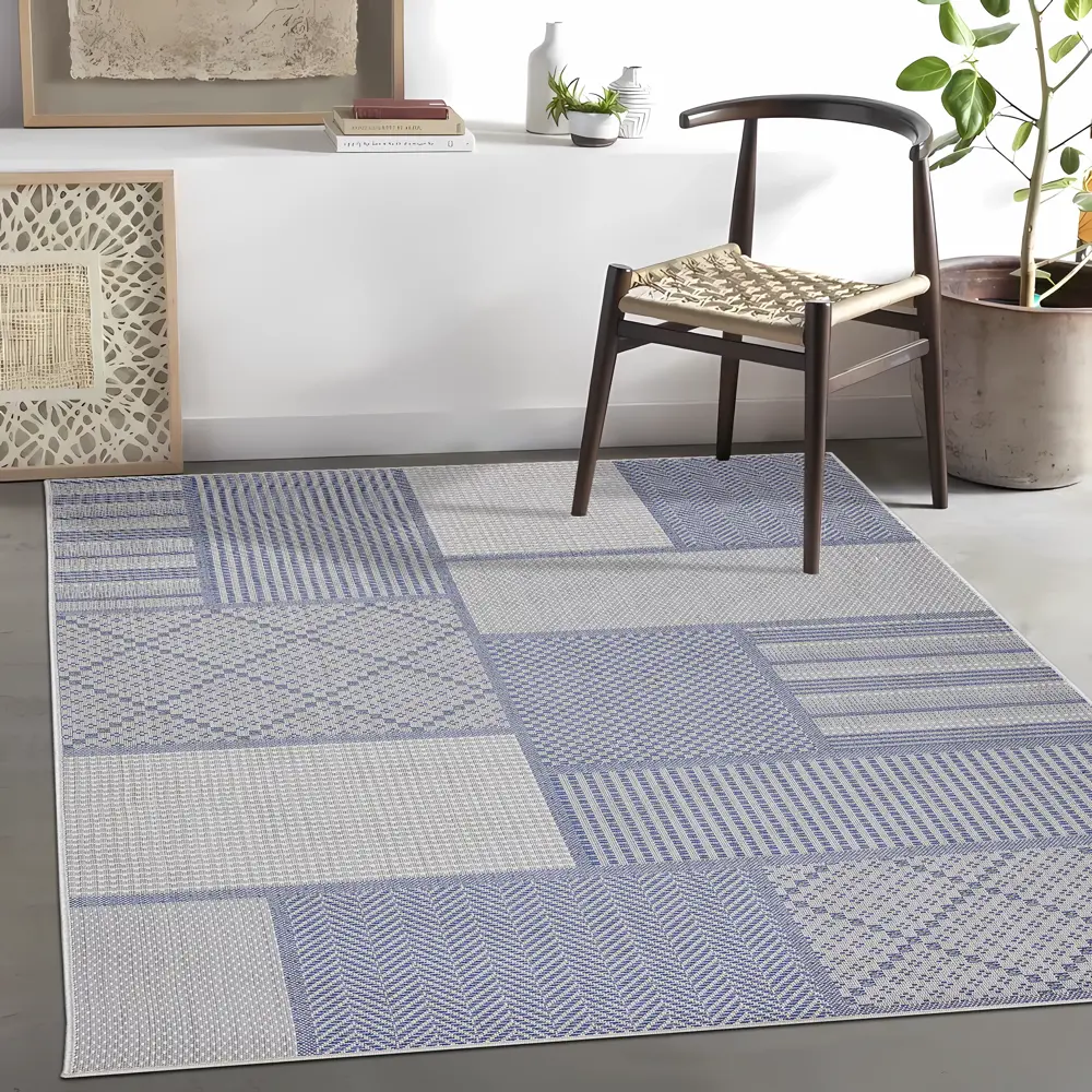 Циновка Дели 120x170 см полипропилен 84307_53111 цвет синий ROYALTAFT STLM-2097793 - Вид №5