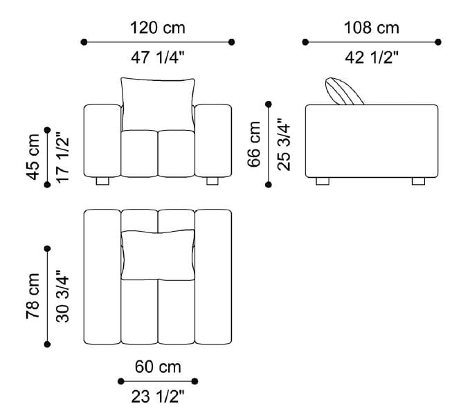 Тканевое кресло с подлокотниками ETRO Home Interiors Ratio ARCH-00134894 - Вид №3