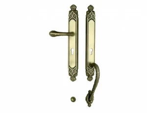 0J3407.85Y.34 Комплект входной двери с замочной скважиной европрофиль 85мм Сатинированная латунь и черный патин