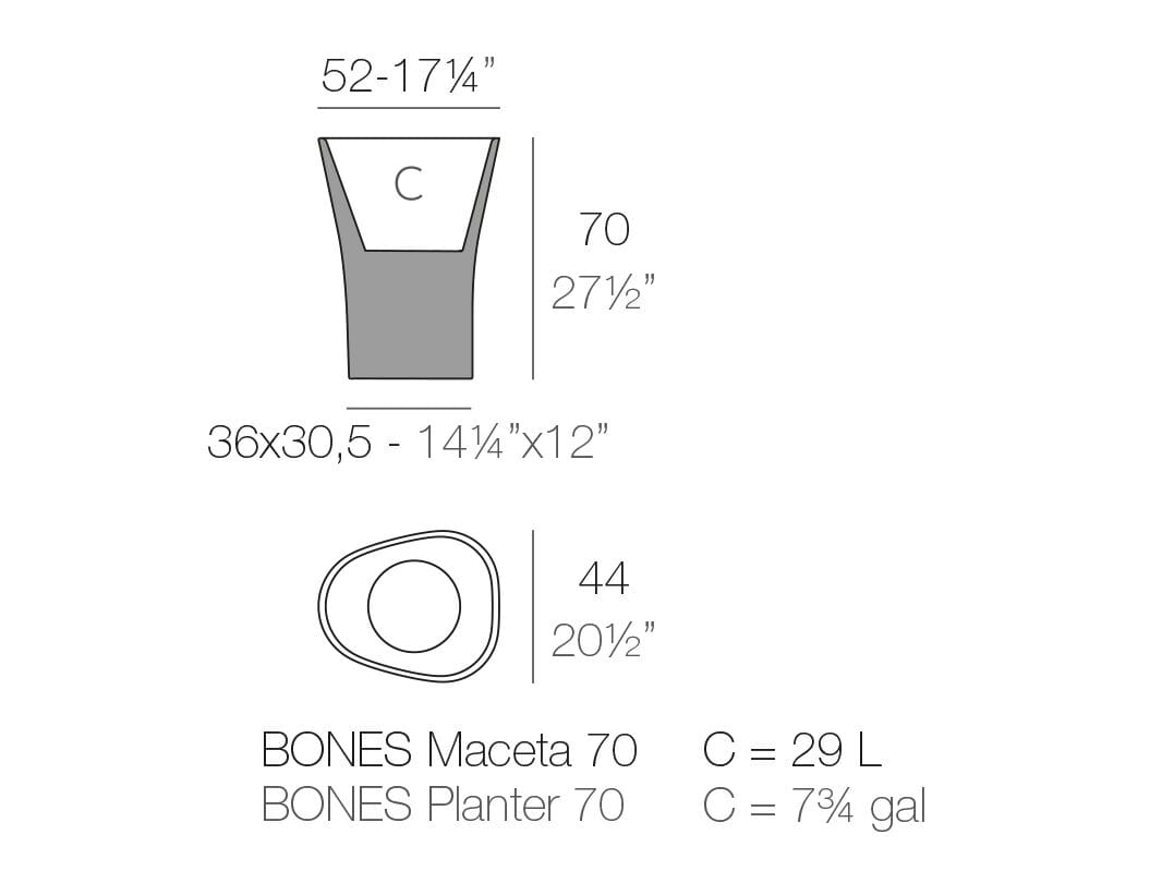 Садовый горшок из смолы Vondom Bones ARCH-00148355 - Вид №10