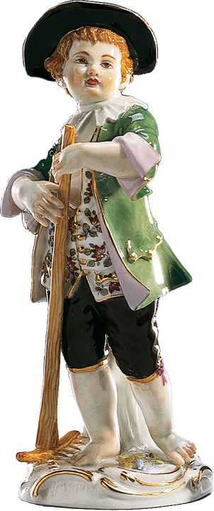 93313 Meissen Фигурка 15,5см "Мальчик с граблями" (И.-И.Кэндлер,1740г.) (пара к 60319) Фарфор 