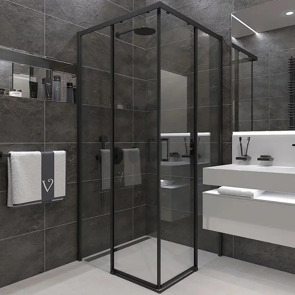 91800317 Душевой уголок Veconi Rovigo 413969, 90x90x195 профиль черный 2 STLM-0968648