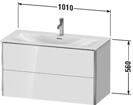 XS432500707 XSquare Тумбочка подвесная Бетонно-серый матовый декор Duravit - Вид №1