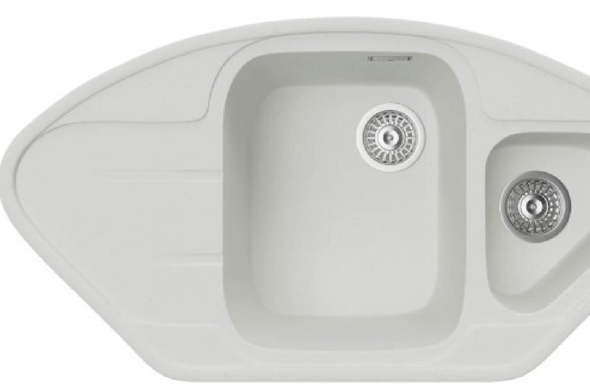 90599631 Врезная мойка Angelina 96x57.5x20 см искусственный камень цвет белый STLM-0300831 TOPZERO