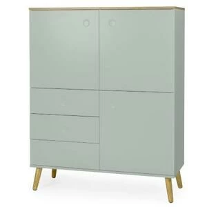 Шкаф Tenzo Dot, 137х109х43 см, дуб, зеленый