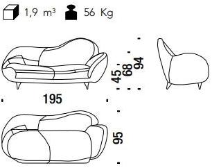 Moroso 2-х местный диван Los muebles amorosos sun-id-1428570 - Вид №2