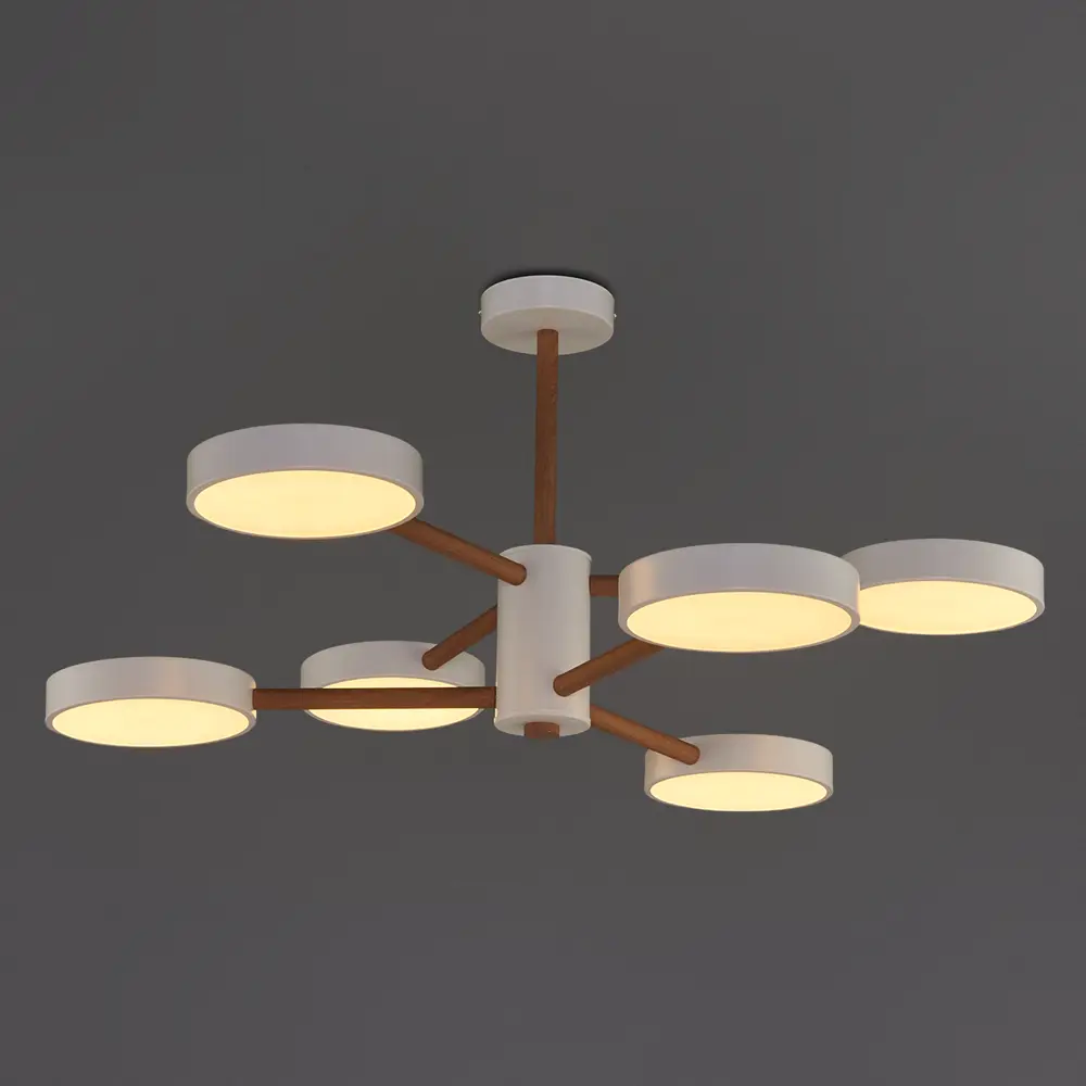 Люстра на штанге светодиодная Escada 10236/6LED с пультом управления, 32 м², регулируемый белый свет, цвет белый 89195524 STLM-2092039  - Вид №1