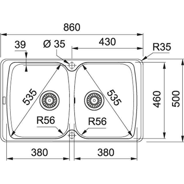 AZG 620 Мойка кухонная прямоугольная Franke Antea - Вид №1