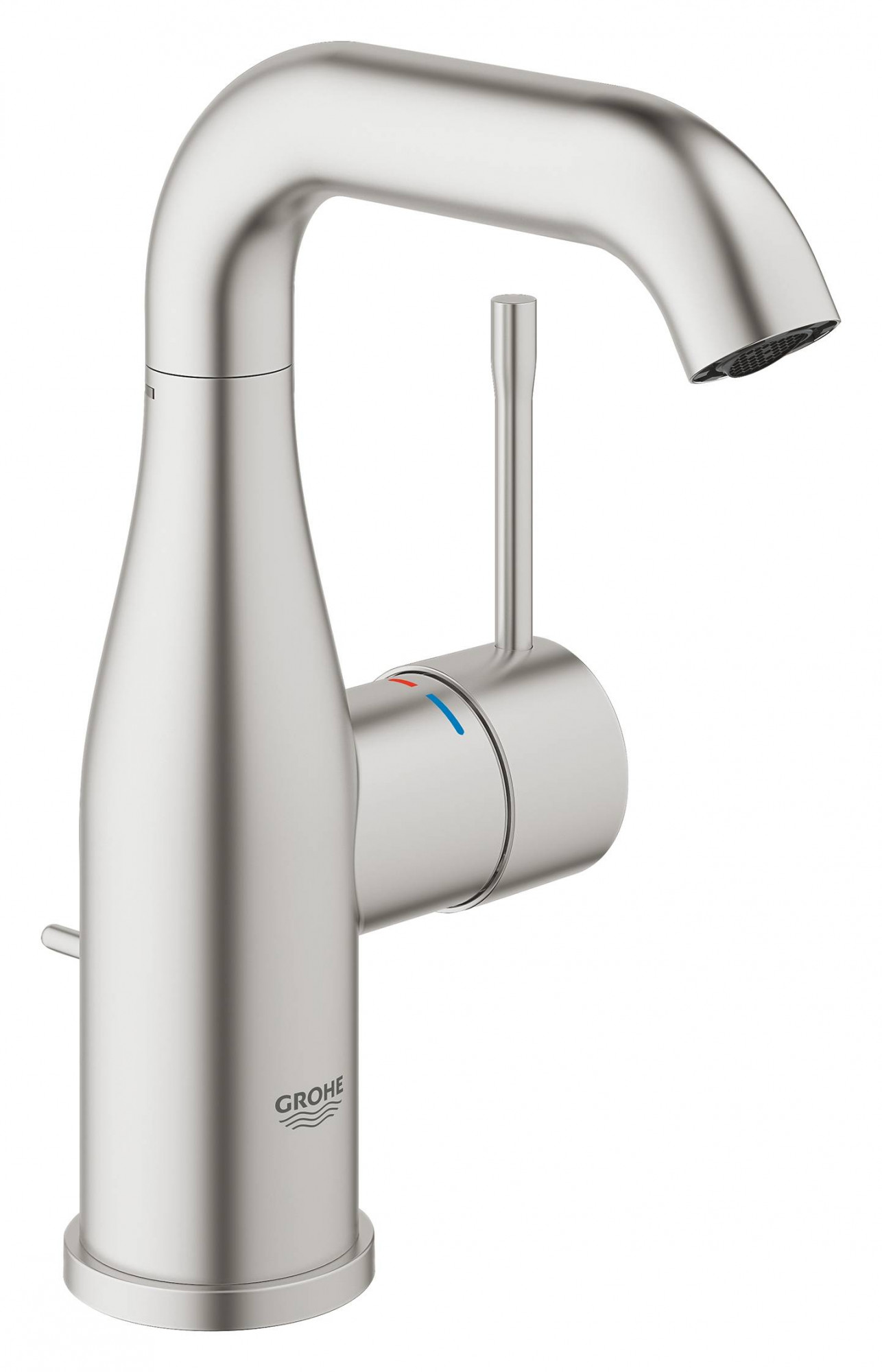 Смеситель GROHE Essence New для раковины с донным клапаном, суперсталь (23462DC1)