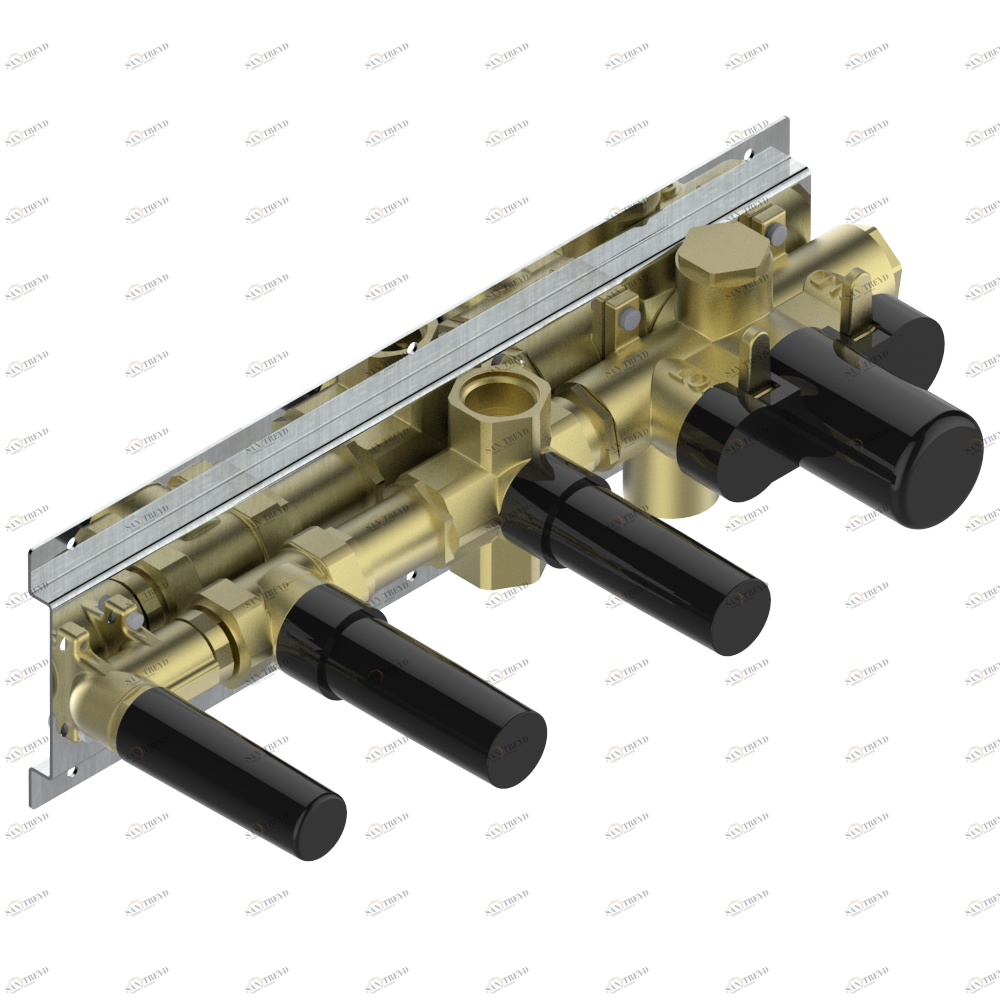 D5A-6552A Скрытая часть термостатического смесителя для душа с 2 функциями Thg-paris Andy Без отделки 