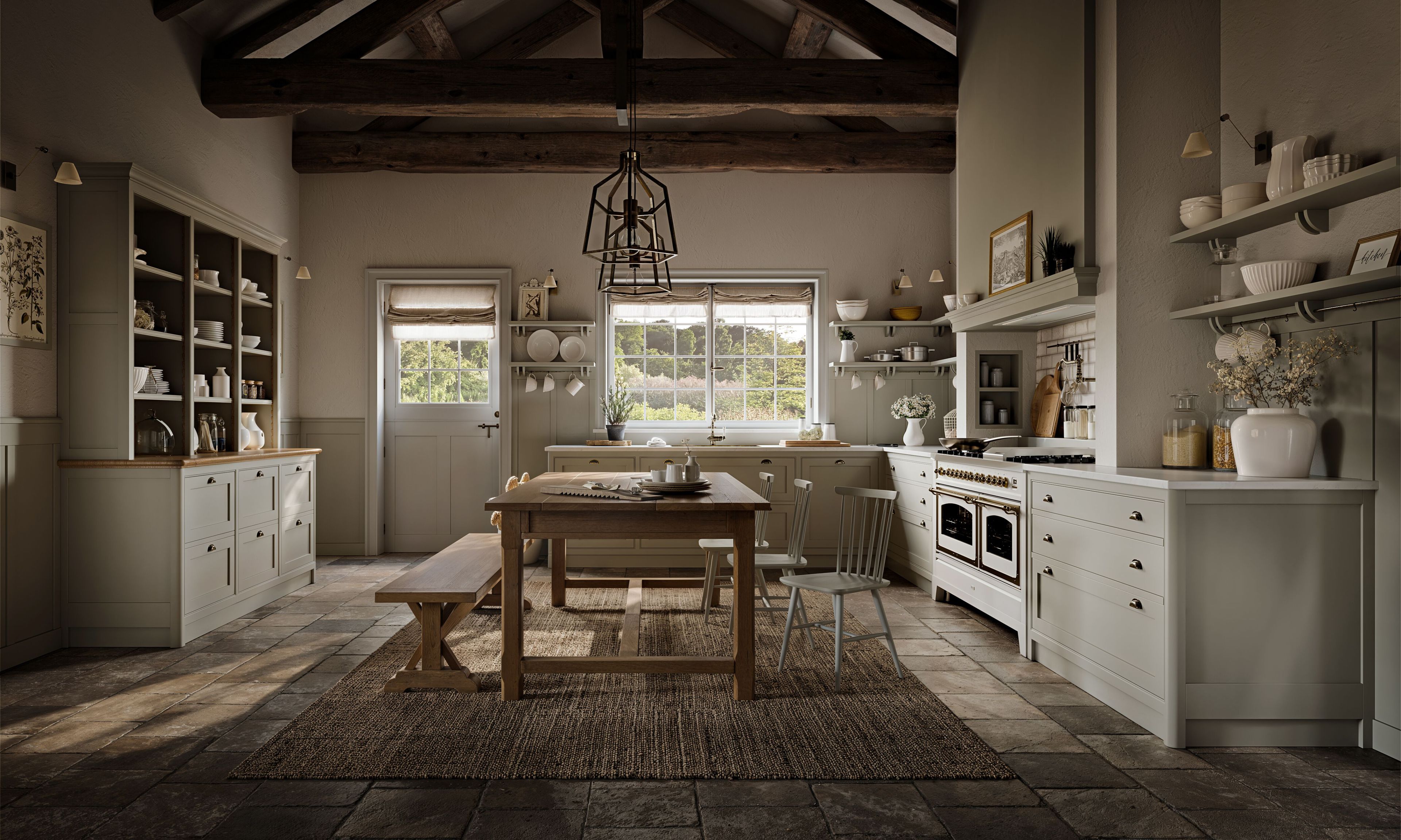 Лакированная деревянная кухня с ручками Marchi Cucine коттедж ARCH-00069262 - Вид №4