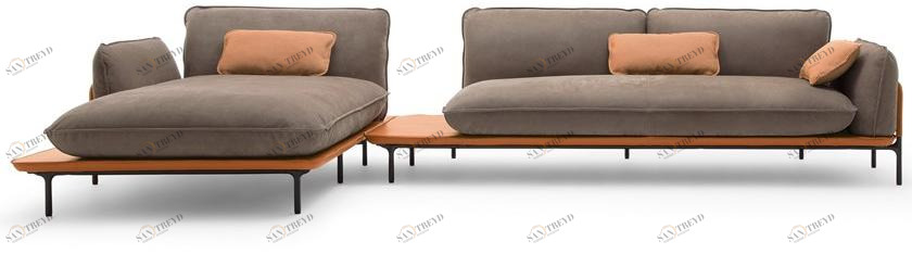 Rolf Benz Секционный модульный тканевый диван с шезлонгом sun-id-1381689