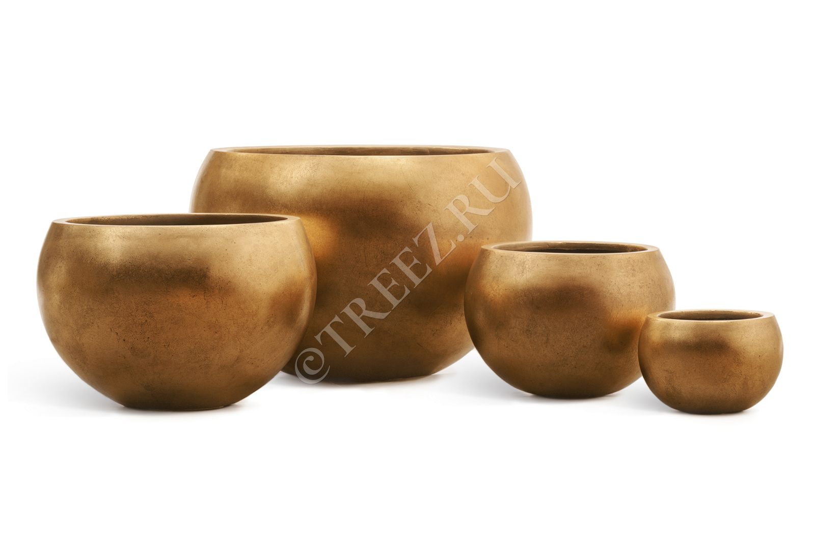 41.3318-04-016-GLD-43 Кашпо  Effectory - серия Metal - Полусфера - Сусальное золото Цветочная коллекция  - Вид №6