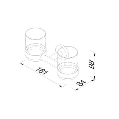 Двойной стеклянный настенный держатель зубной щетки Geesa Nemox ARCH-00010359 - Вид №1