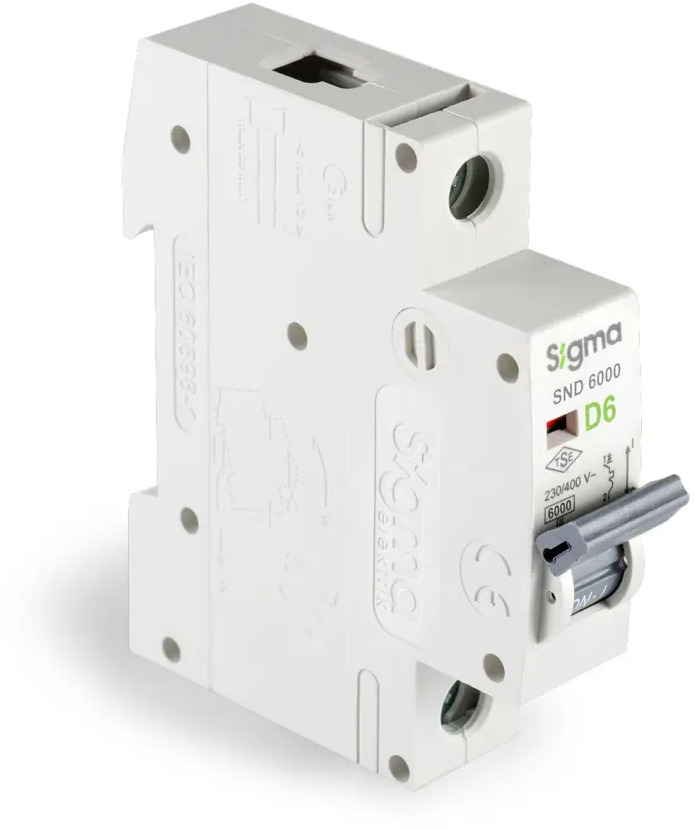 91228084 Автоматический выключатель Sigma elektrik 1P D6 А 6 кА 6SM106D STLM-1107295