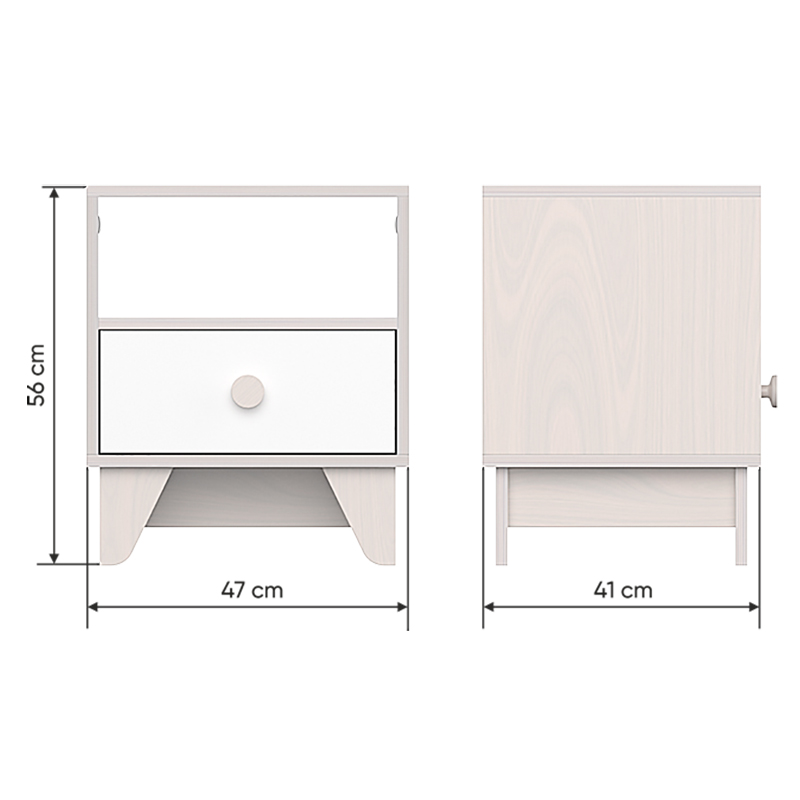 Прикроватная тумбочка Line Mолочная ELLIPSE ELLIPSE LINE 257733 Молочный Santreyd  - Вид №1