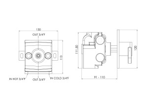 Термостатический смеситель для душа с одним отверстием