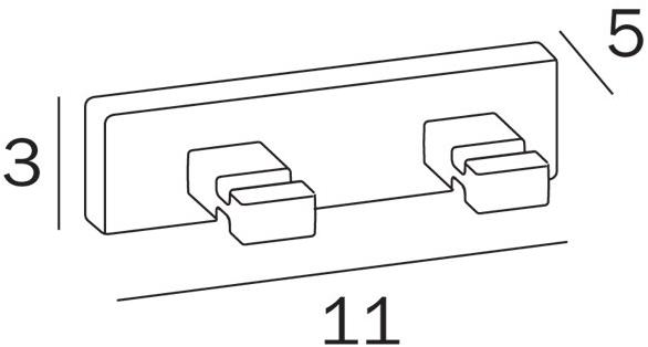 INDA® Двойной крючок для халатов из хромированной латуни Lea A1820b - Вид №1