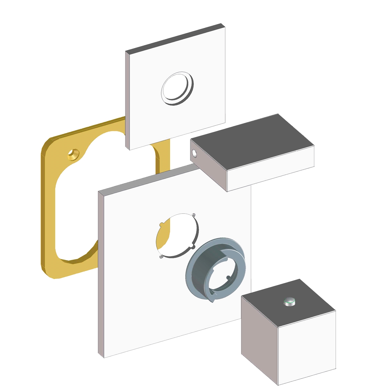 Z033201 + Z030204 000 Смеситель & запорный кран Rectangular 1 Outlet LP BOSSINI  - Вид №2