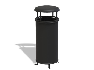 Оцинкованная стальная корзина для мусора с крышкой