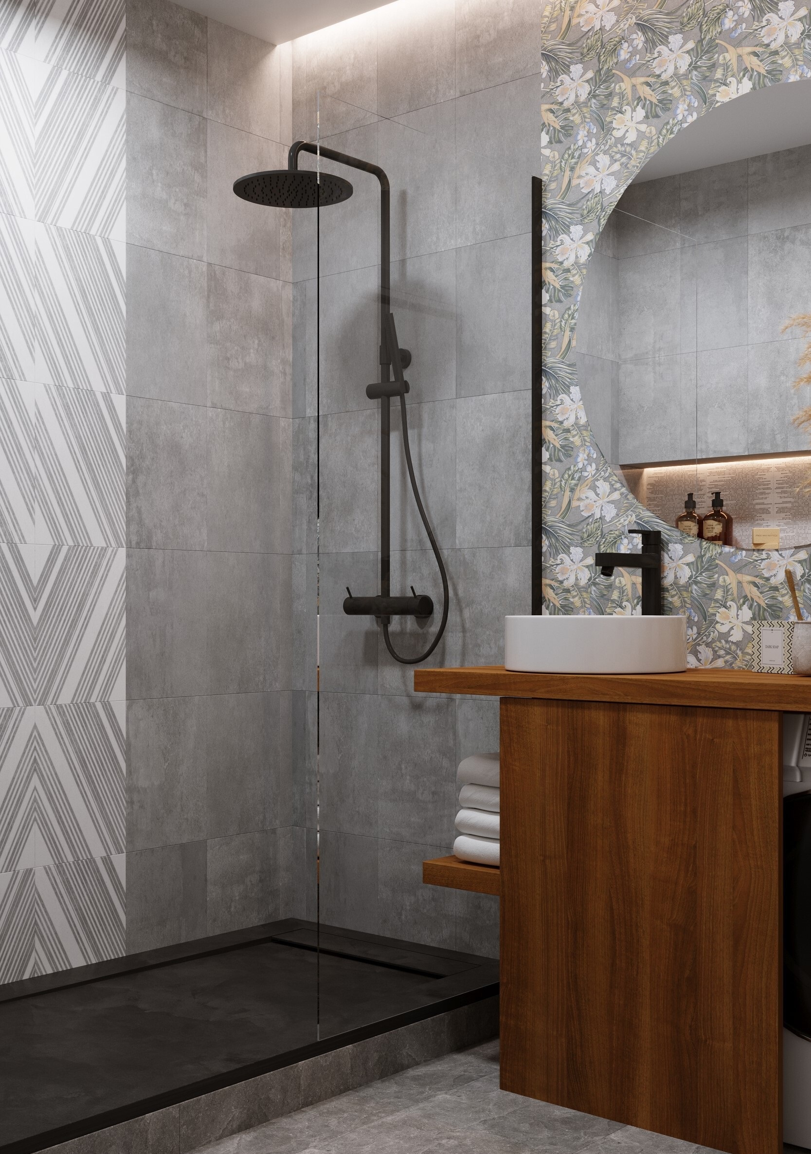 Керамическое панно AXIMA Скандинавия D1 светло-серый бетон 28×40 см 84134006 STLM-0046628 - Вид №4