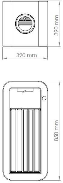 ENCHO ENCHEV - ETE Бетонный мусорный бак с пепельницей для улицы  241  - Вид №3
