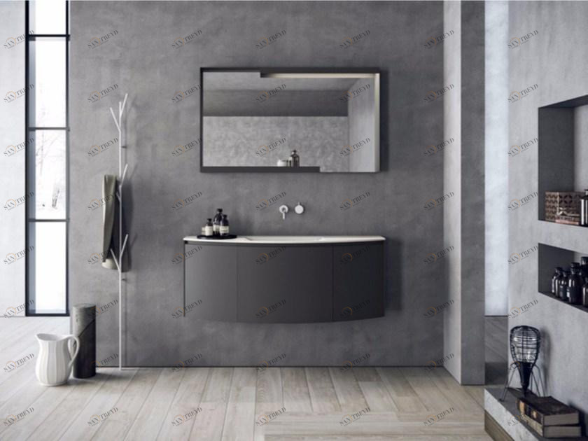 NOVELLO Настенная тумба под умывальник из пластмассы с ящиками и зеркалом Calix xl sun-id-1442973