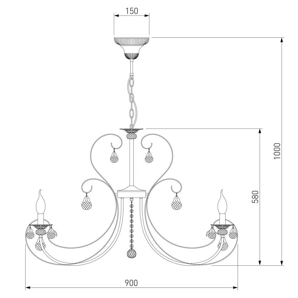 Люстра подвесная Alda 3305 12 ламп 48 м² цвет золотой Eurosvet STLM-2186732 - Вид №5
