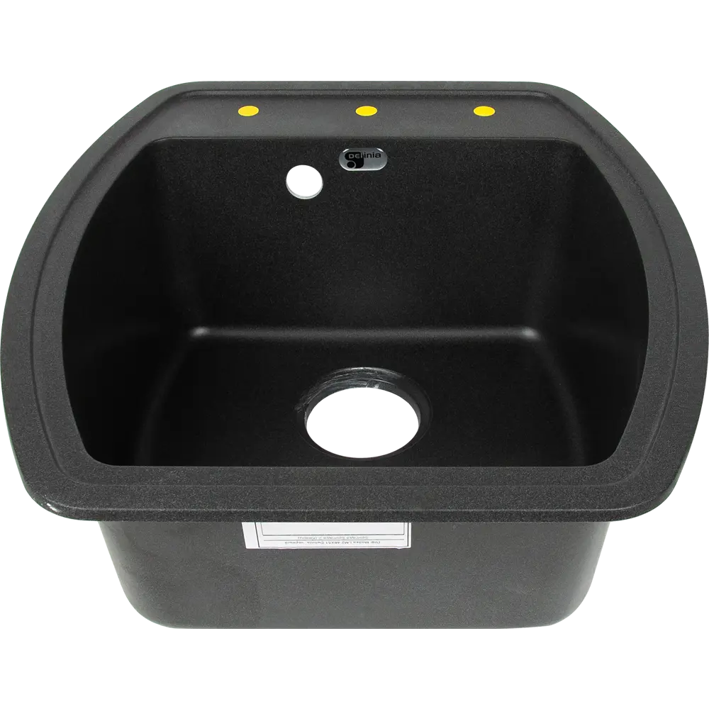 Кухонная мойка DELINIA кварцевая черная 48×51 см с комплектом арматуры 82502610 STLM-0028822 - Вид №4