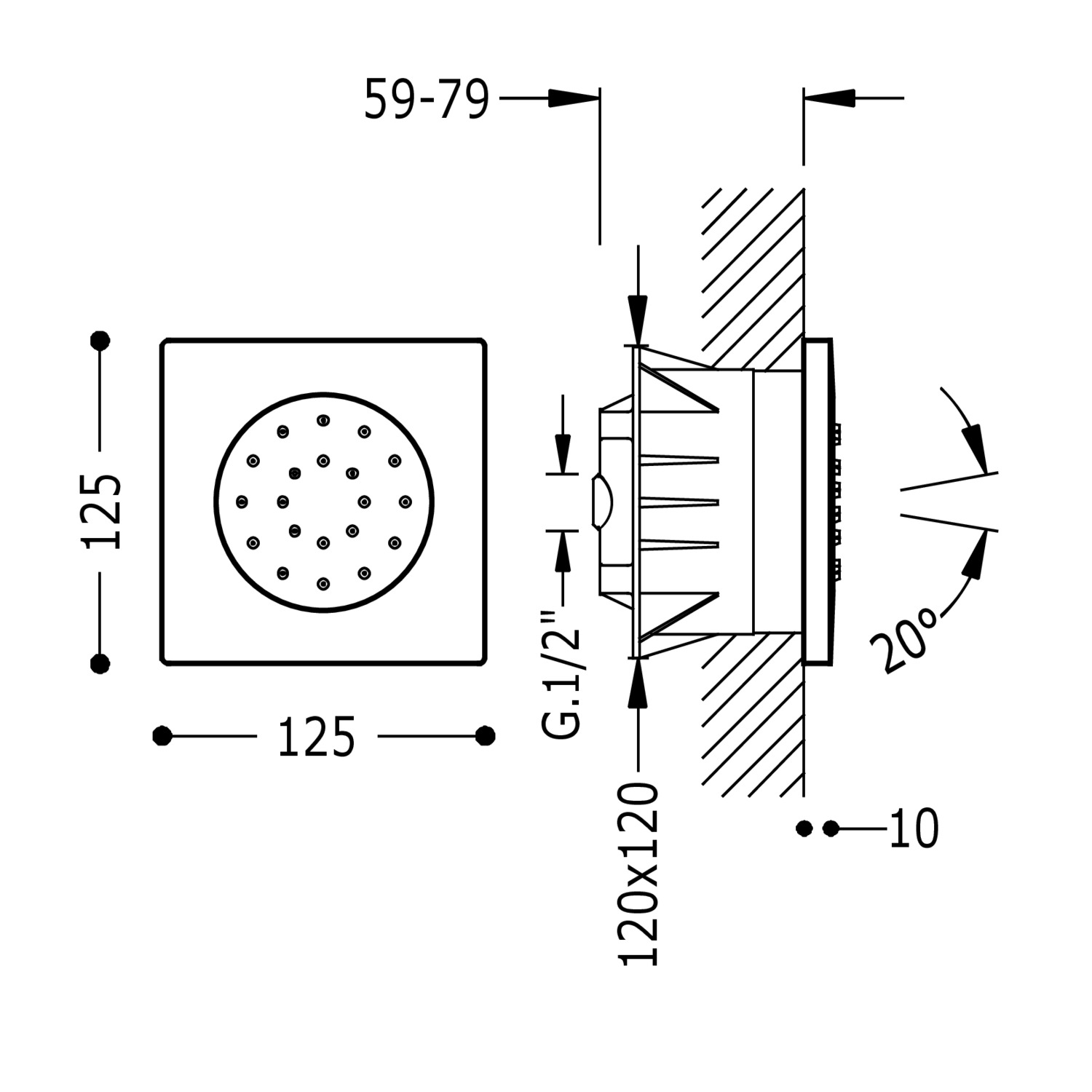 Скрытая гидромассажная струя-9107515 TRES Hydromassage - Вид №1
