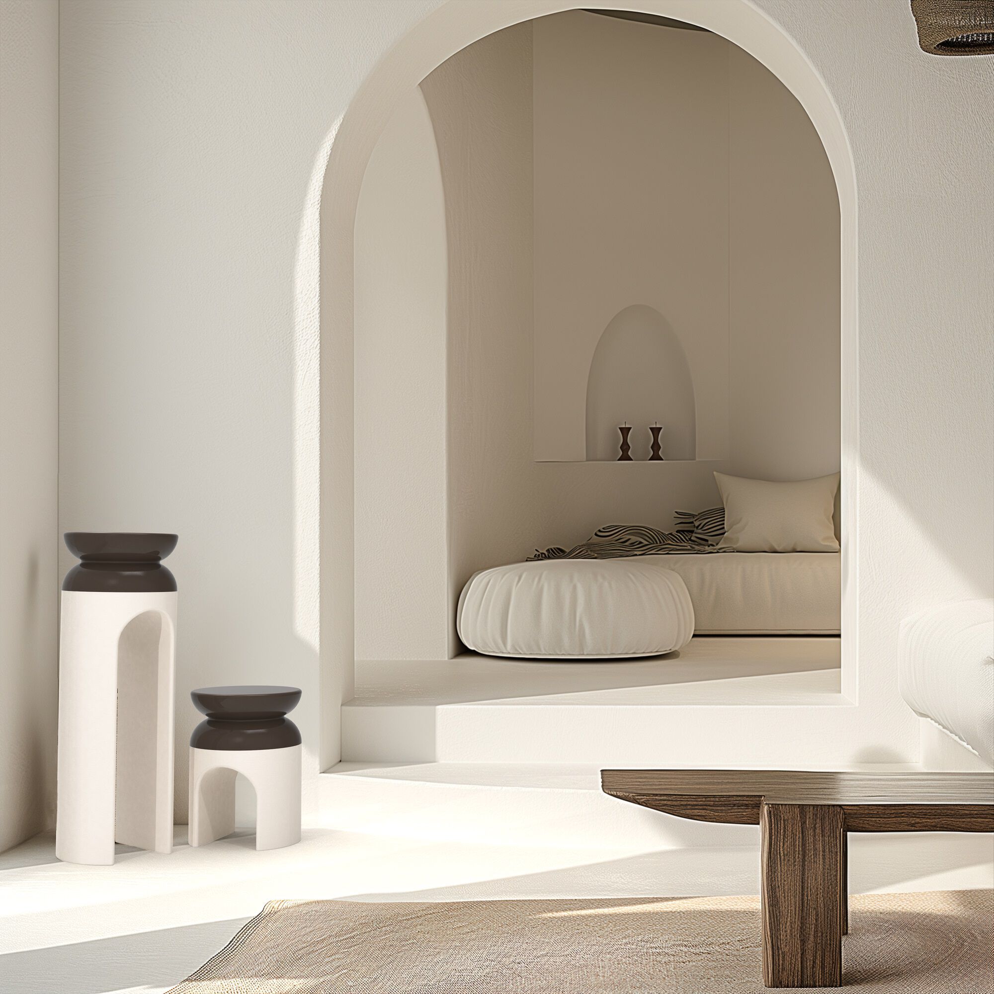 Бетонный круглый низкий журнальный столик URBI et ORBI Medius Terra ARCH-00127005 - Вид №8