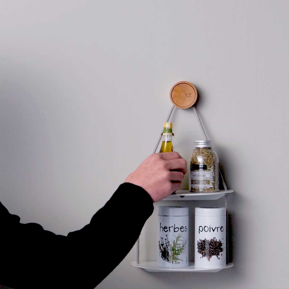 EVRGMDBCEVER Life Design Полка настенная двойная - Ring Ring Непрозрачный белый - Вид №1