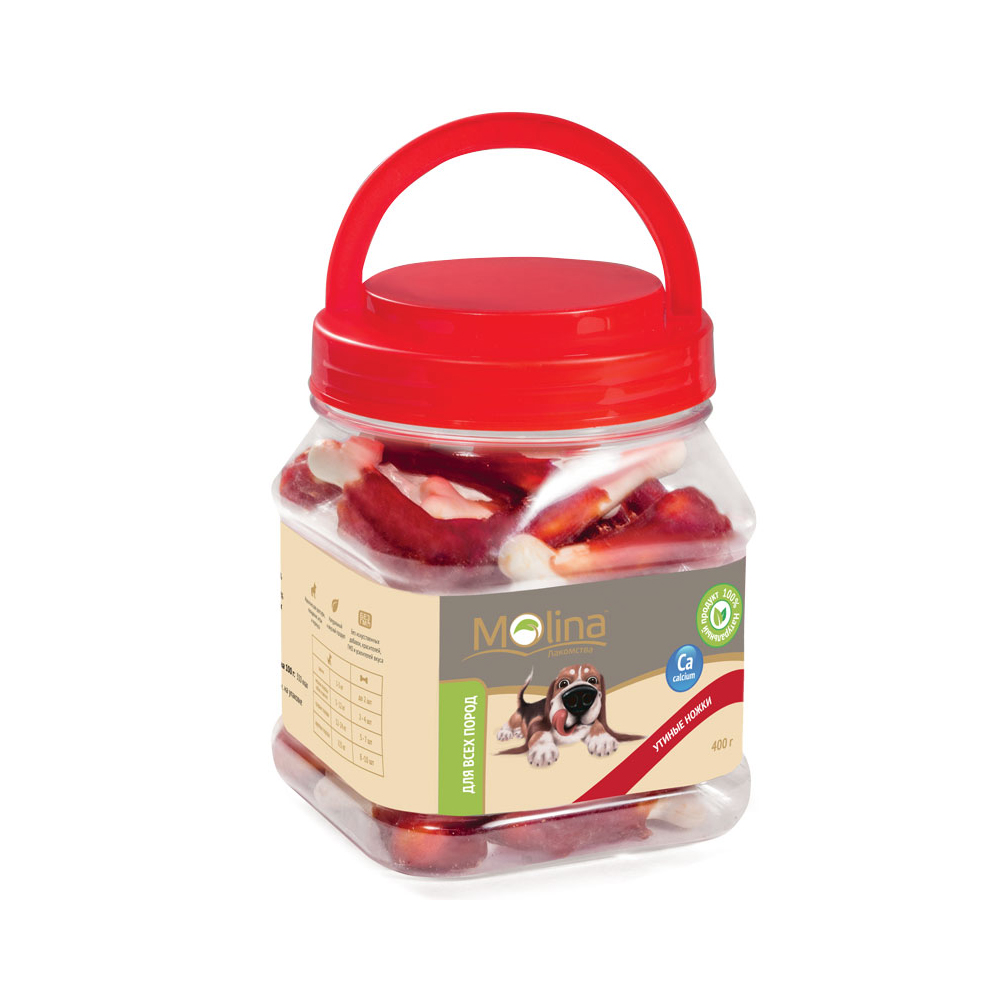 ПР0058751 Лакомство для собак Утиные ножки 400г Molina 