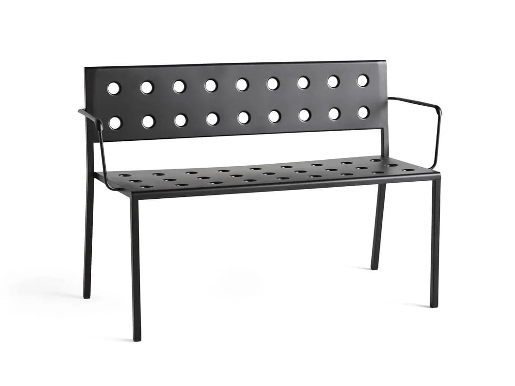 Стальная садовая скамейка с порошковым покрытием с подлокотниками Hay балкон ARCH-00132024 - Вид №4