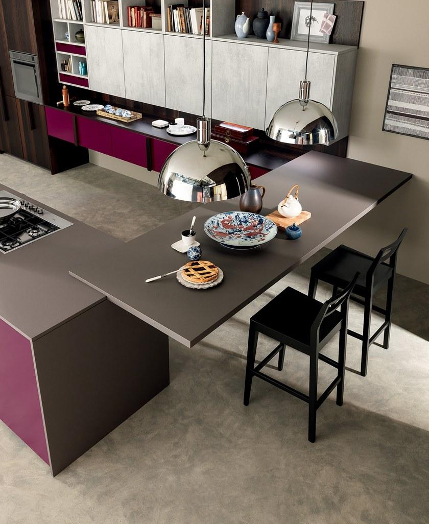 Febal Casa Встроенная кухня Fenix-NTM® с полуостровом sun-id-1352092 - Вид №3