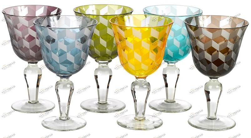 Pols Potten Набор пескоструйных бокалов для вина  140-230-111 