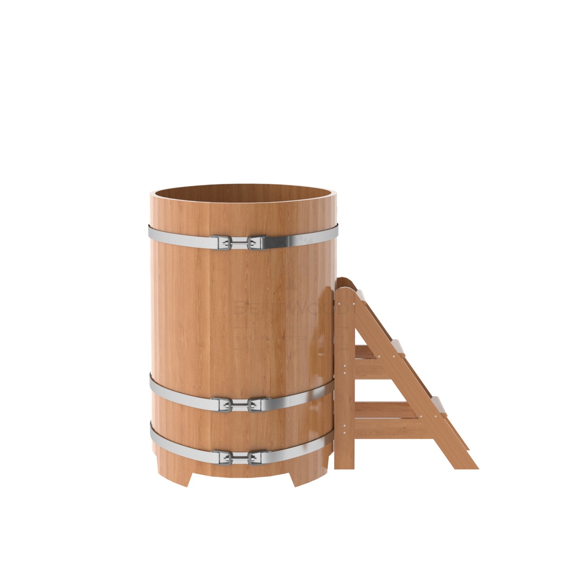 1276 Купель овальная из дуба 0,80х1,42х1,2 натуральный Alyarus  - Вид №2